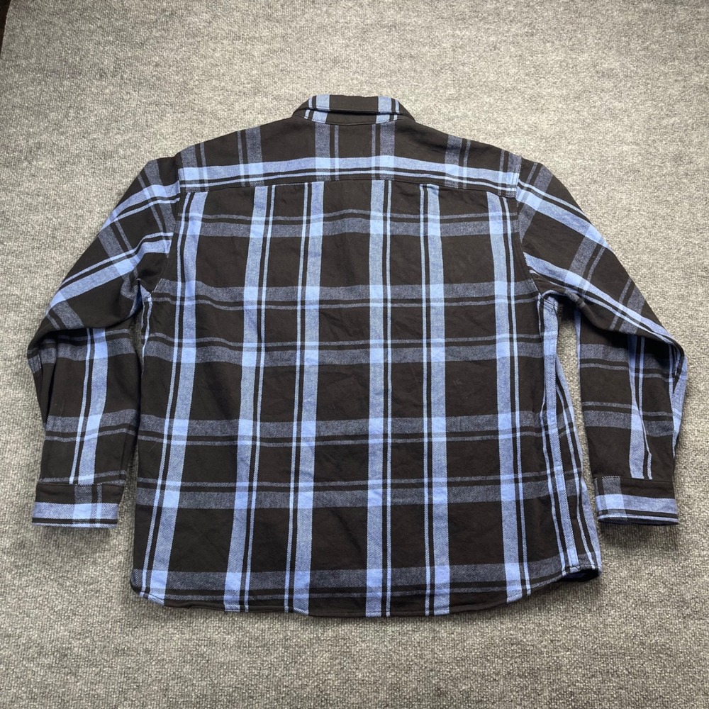 RATS Darkside Initiative Flannel Shirt Mens XXL Black Blue Plaid Long Sleeve - Picture 5 of 6